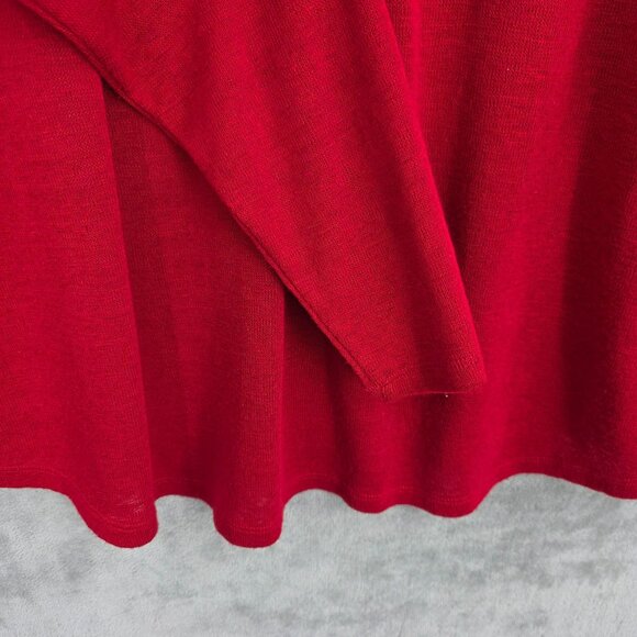 Soft Surroundings Valentina Zip Sweater Top 2X Sangria Red Slub Jersey Knit Soft - Picture 6 of 10